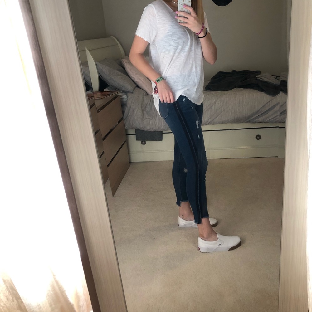 side stripe jeans